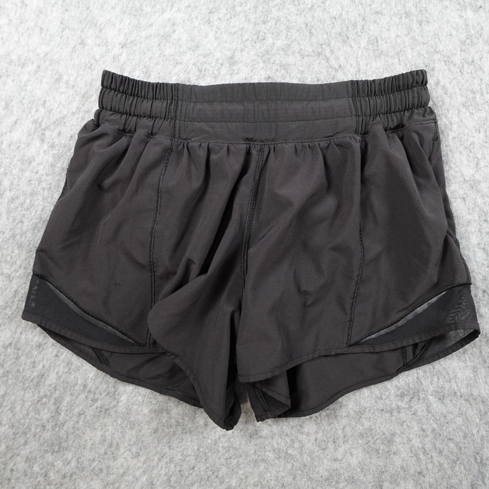 Lululemon Short Women 4 Tall Black Hotty Hot Low Rise 4" Run Athletic Gym‎